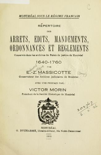 Montréal sous le Régime français by E. Z. Massicotte cover