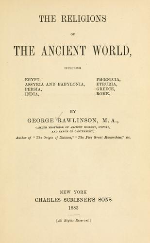 The religions of the ancient world
