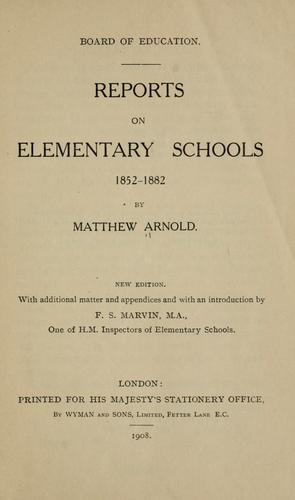 Reports on elementary schools 1852-1882