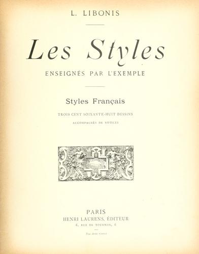 Styles français by L. Libonis cover