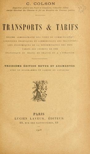 Transports & tarifs by C. Colson cover