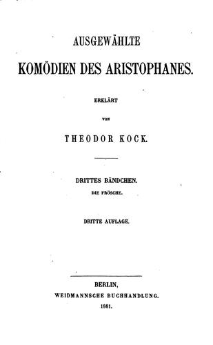 Ausgewählte Komödien des Aristophanes