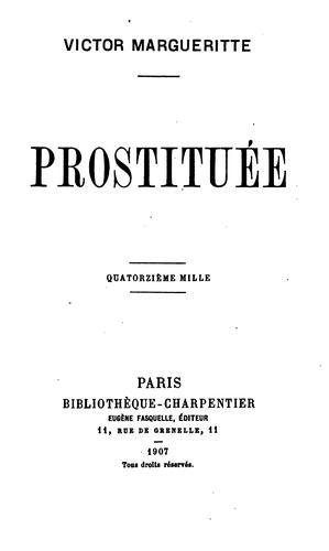 Prostituée, roman by Victor Margueritte cover