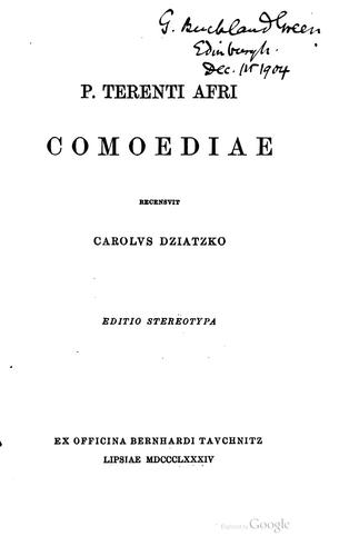 P. Terenti Afri Comoediae
