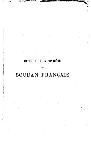 Histoire de la conquête du Soudan français (1878-1899) by Auguste Louis Charles Gatelet cover