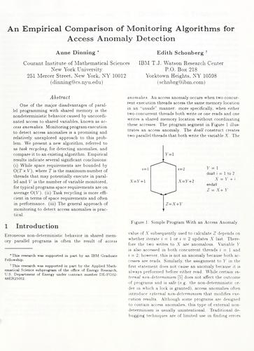 An empirical comparison of monitoring algorithms for access anomaly detection