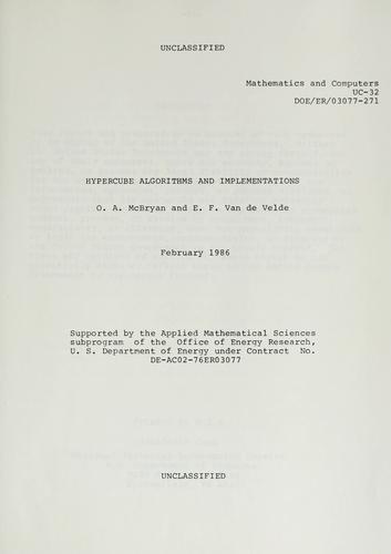 Hypercube algorithms and implementations