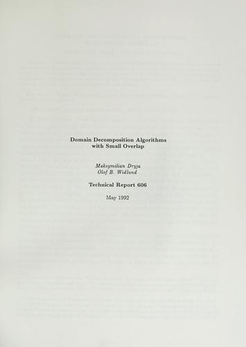 Domain decomposition algorithms with small overlap
