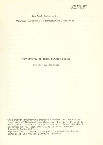 Instability of thick elastic solids