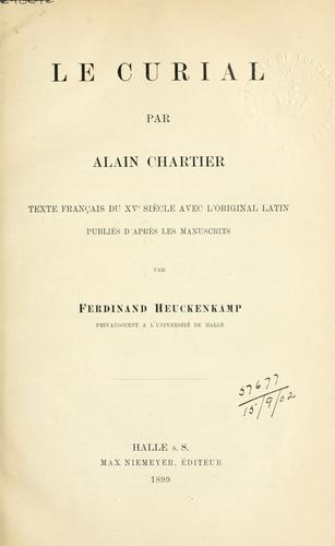Le Curial by Alain Chartier cover