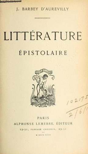 Littérature épistolaire