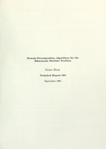 Domain decomposition algorithms for the biharmonic Dirichlet problem