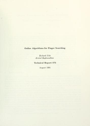 Online algorithms for finger searching