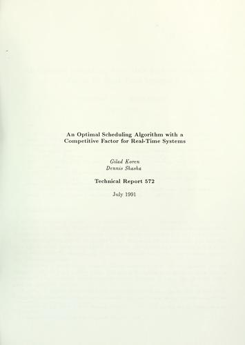 An optimal scheduling algorithm with a competitive factor for real-time systems