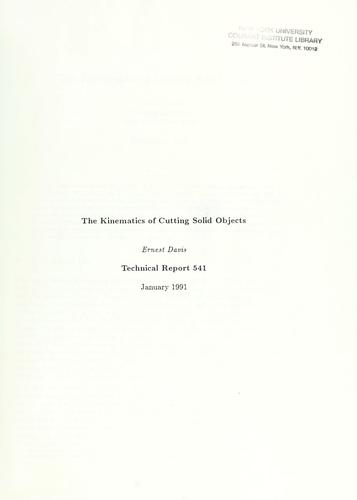 The kinematics of cutting solid objects