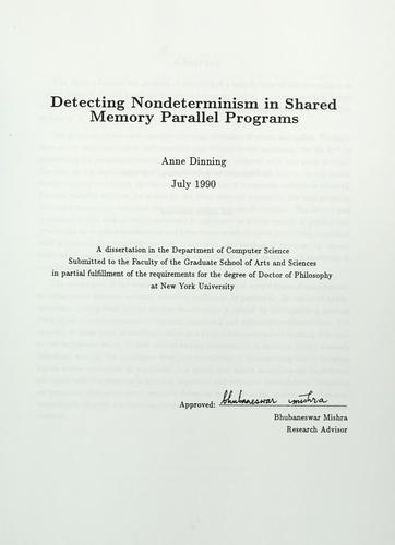Detecting nondeterminism in shared memory parallel programs