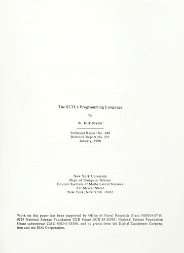 The SETL2 programming language