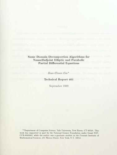 Some domain decomposition algorithms for nonselfadjoint elliptic and parabolic partial differential equations