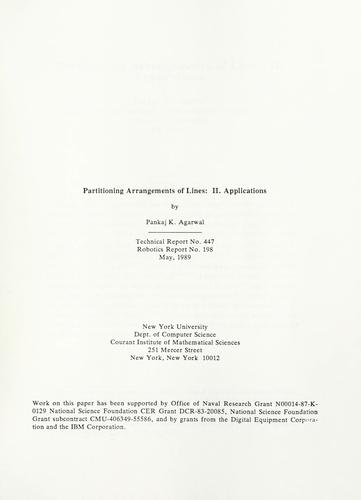 Partitioning arrangements of lines: I. An efficient deterministic algorithm