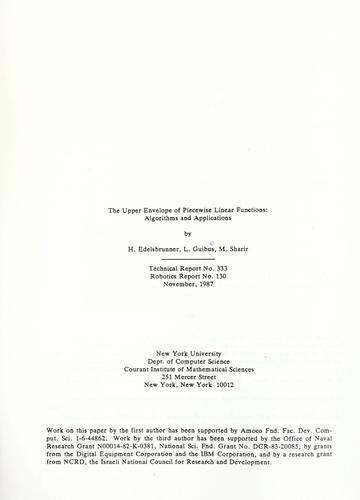 The upper envelope of piecewise linear functions: algorithms and applications
