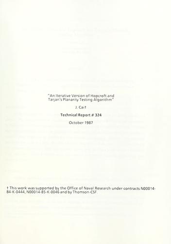 An interative version of Hopcroft and Tarjan's planarity testing algorithm
