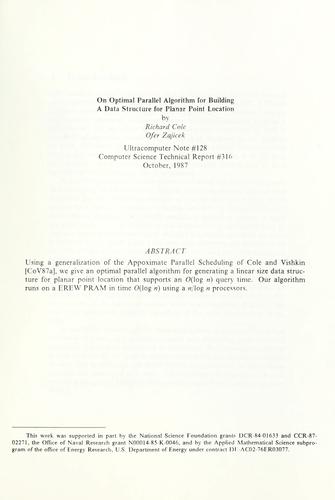 On optimal parallel algorithm for building a data structure for planar point location
