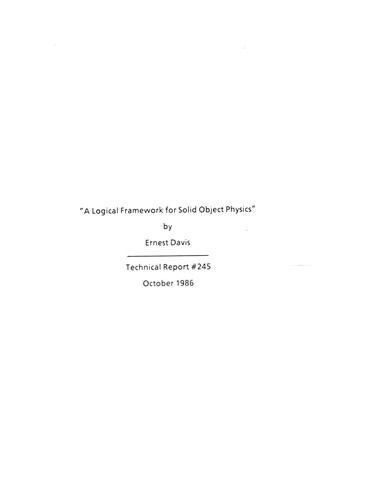 A logical framework for solid object physics