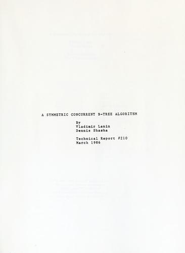 A symmetric concurrent B-tree algorithm