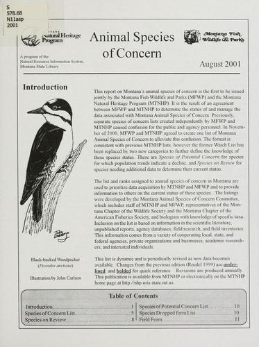 Animal species of concern