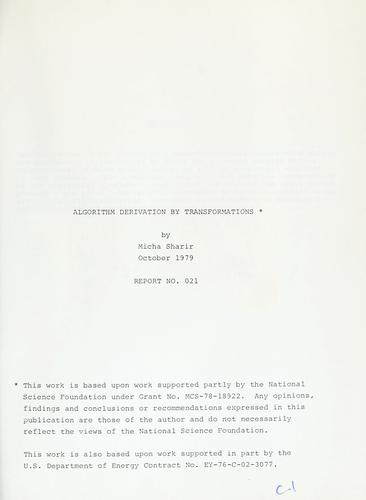 Algorithm derivation by transformations