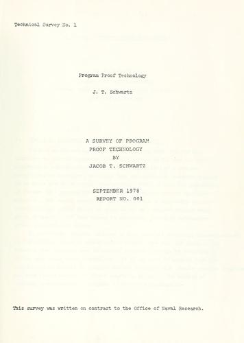 A survey of program proof technology