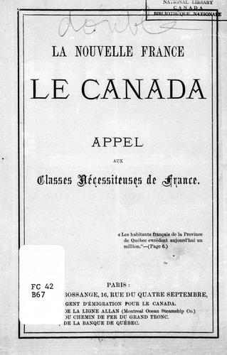 La Nouvelle France, le Canada by Gustave Bossange cover