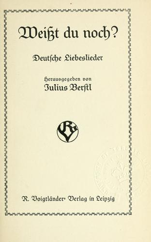 Weisst du noch? deutsche Liebeslieder by Julius Berstl cover