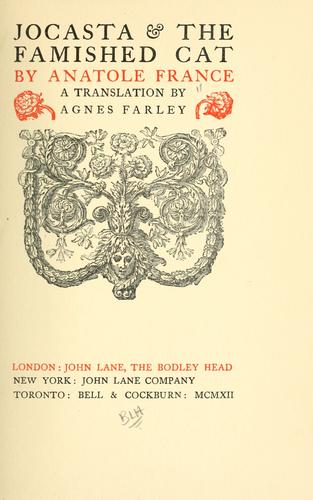Jocasta & The famished cat by Anatole France cover