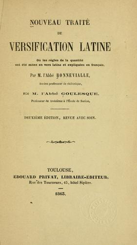 Nouveau traité de versification latine by Bonnevialle abbé. cover