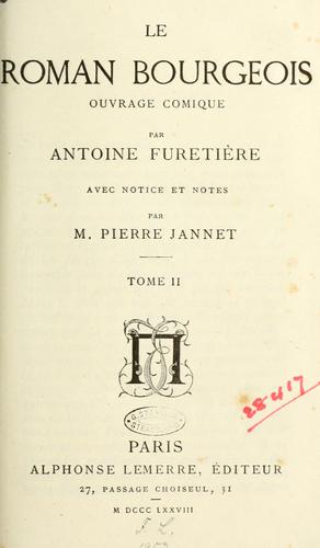 Le roman bourgeois by Antoine Furetière cover