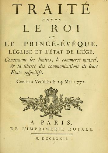 Traité entre le roi by France cover