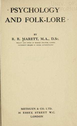 Psychology and folk-lore