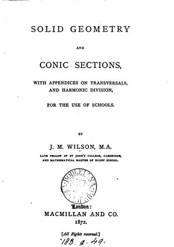Solid Geometry and Conic Sections