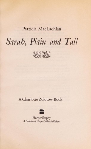 Sarah, plain and tall