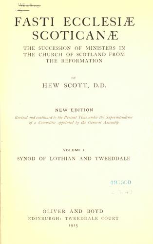 Fasti ecclesiæ scoticanæ