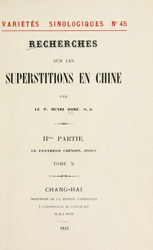Recherches sur les superstitions en Chine