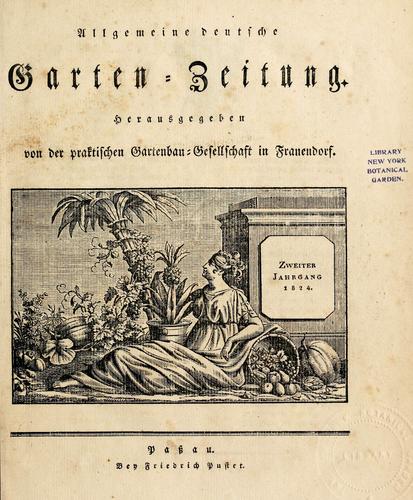 Allgemeine deutsche Garten-Zeitung by  cover