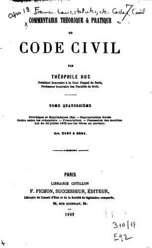Commentaire théorique & pratique du Code civil by France cover