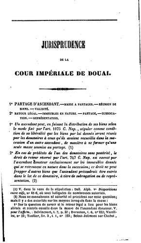 Jurisprudence de la cour impériale de Douai, .. by France cover