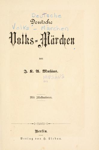 Deutsche Vol by Johann Karl August Musäus cover