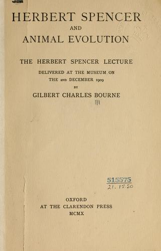 Herbert Spencer and animal evolution
