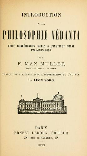 Introduction à la philosophie védanta