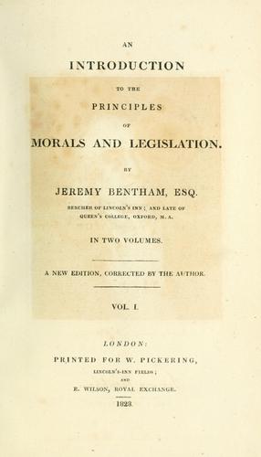 An introduction to the principles of morals and legislation