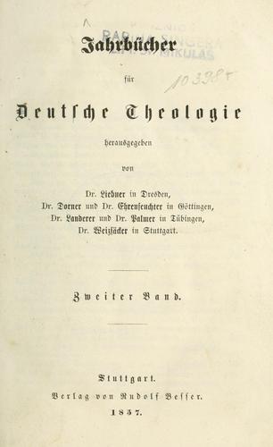 Jahrbücher für deutsche Theologie by  cover
